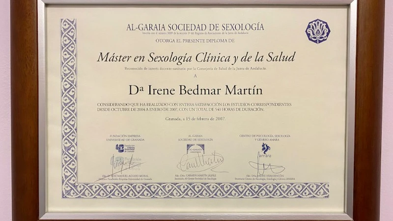 Irene Bedmar - Psicóloga Sexóloga